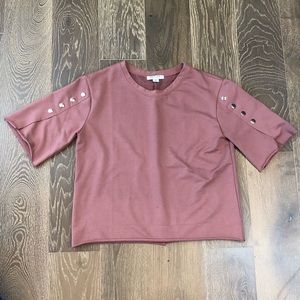 Soft Pink Top w/ Button Detail on Sleeves, FAVLUX